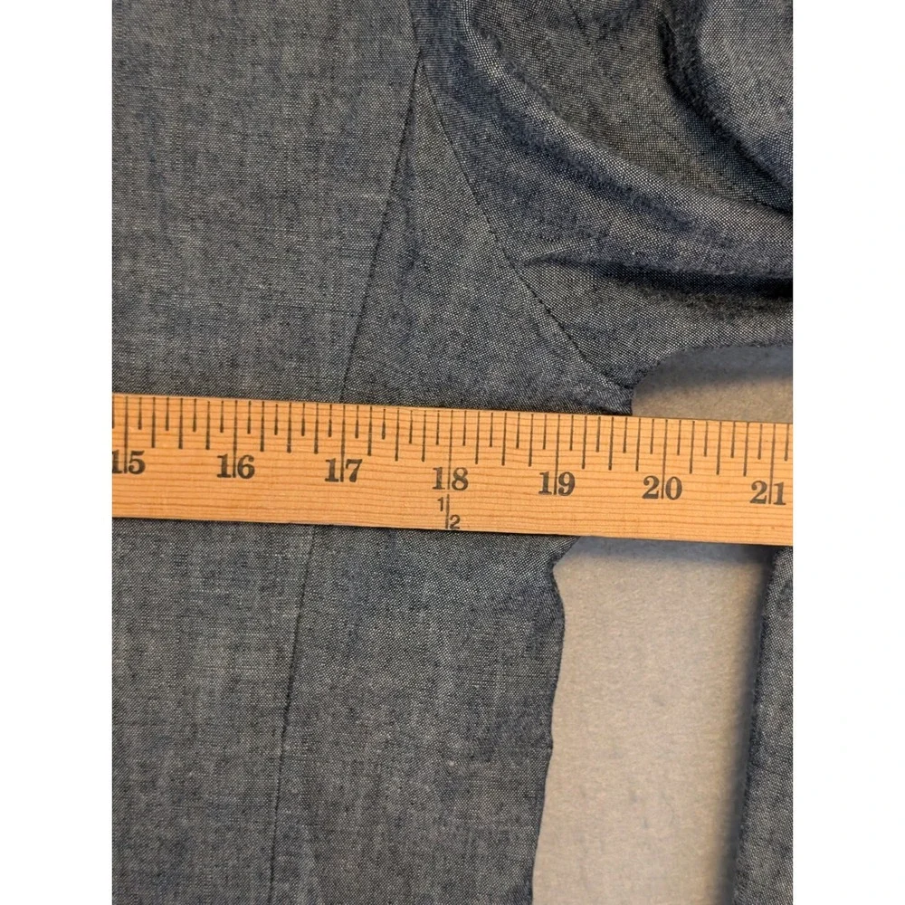 J.CREW Ludlow Navy Blue‎ Grey Chambray Blazer Cotton Unstructured Men Small 38R